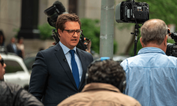 MR Online | Chris Hayes reports on the Trump hush money trial from Manhattan New York City May 2024 | MR Online